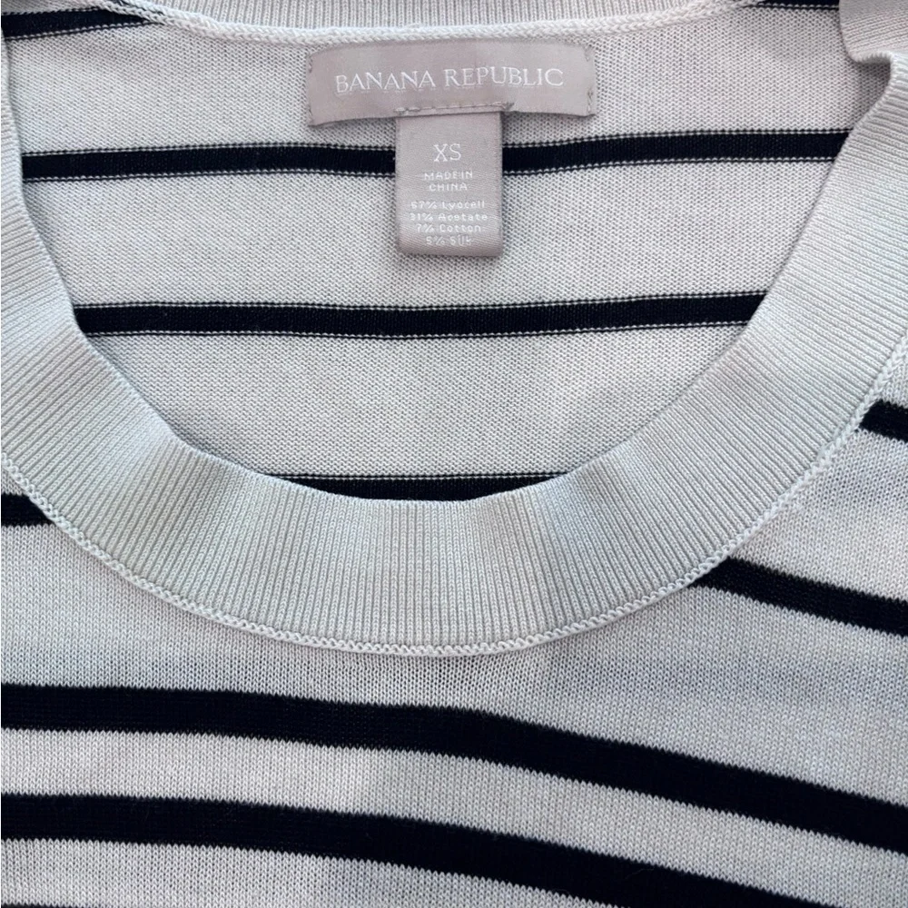 Banana Republic Black and White Striped Sweater